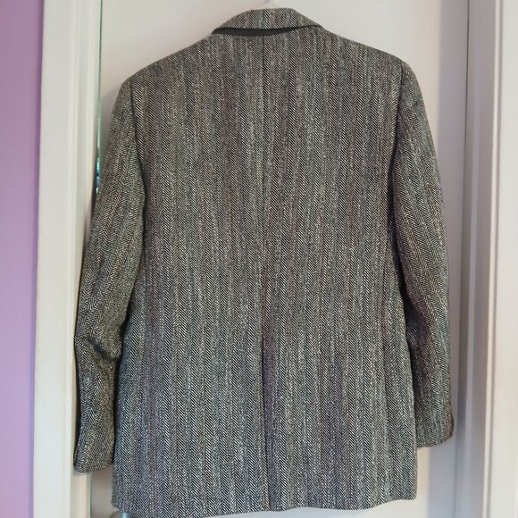 Men's John Alexander Herringbone  Tweed Blazer Grey GUC Made in USA - Picture 6 of 8